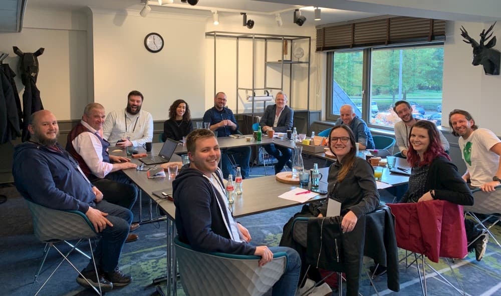 Laura at a community roundtable discussion